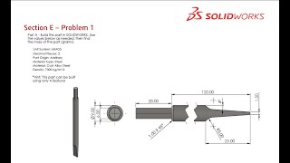 Solidworks CSWA Exam Practice  PART MODELLING  Section E  1 [upl. by Flossy762]