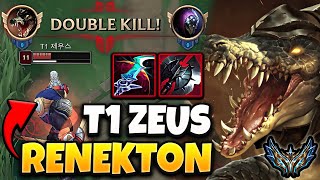 T1 Zeus Renekton vs Jax  TOP  Patch 145 Korea Challenger ✅ [upl. by Dion571]