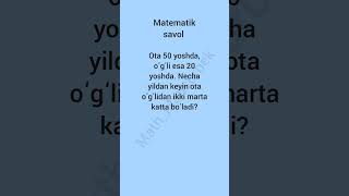 Qiziqarli matematik savol  Siz buni topa olasizmi [upl. by Orgalim301]