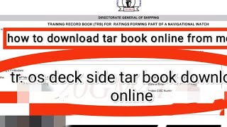 how to download TAR BOOK for Ratings  tar book kaise download kare  Merchant Navy ship [upl. by Ummersen]