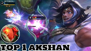 Wild Rift Akshan  Top 1 Akshan Dawnbringer Skin Gameplay Rank Grandmaster [upl. by Godart277]