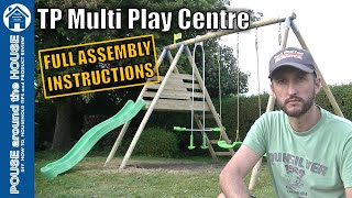 How to assemble TP swing amp slide set Wood multi play centre assembly Swing set amp slide build [upl. by Lynus]