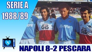 Napoli  Pescara 82  Serie A 19881989  Maradona scored [upl. by Lampert]