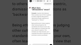 What does quotethnocentricquot mean [upl. by Ahsikin]