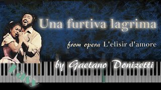 Donizetti  Una Furtiva Lagrima  EASY Piano Tutorial [upl. by Aicinat]