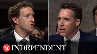 Zuckerberg and Senator Hawley clash in fiery child safety hearing [upl. by Kilian]