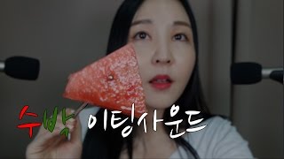 KOREAN ASMR｜한여름밤 시원한 수박 이팅사운드｜Watermelon Eating Sounds｜노토킹포함 [upl. by Bardo]