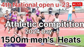 1500m mens Heats ll 4th National Open u23 Athletics championships 2024Day1 [upl. by Darby]