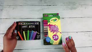 Crayola Woodless Pencils Color Sticks vs Prismacolor Woodless Pencils Art Stix  How to use Them [upl. by Nirrac]