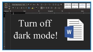 How to Turn Off Dark Mode in Microsoft Word [upl. by Pachston866]