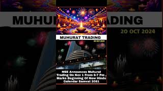 NSE announced muhurat trading day and time youtube youtubeshorts stockmarket shorts [upl. by Eltotsira904]