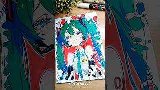 Drawing Hatsune Miku✨ Coffee Art プロセカ hatsunemiku 初音ミク art shorts [upl. by Beryle]