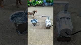 Mini tractor project mini motor water pump project horse video  278 [upl. by Anawyt867]