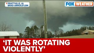 ‘It Was Rotating Violently’ Storm Chaser Films Funnel Near Selma AL [upl. by Verena]