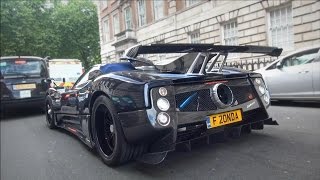 Pagani Zonda 760 VR roadster REVS and AMAZING SOUNDS in London [upl. by Ycaj]