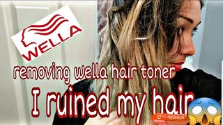 Removing Wella hair toner with vitamin C my hair turned Orange 😱 [upl. by Nahtanha843]