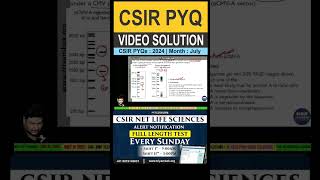 CSIRNET LIFE SCIENCES  PYQ 2024 July  VIDEO SOLUTION  previousyearquestions csirnet [upl. by Nissy370]