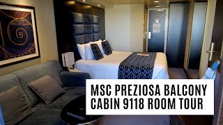 MSC Preziosa Balcony Cabin 9118 Room Tour [upl. by Stacie]