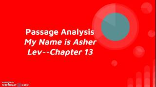 My Name is Asher Lev Passage Analysis [upl. by Leahcimal]