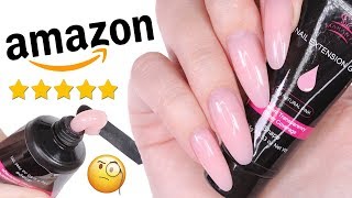 DIY TESTING THE 1 POLYGEL NAIL KIT ON AMAZON PRIME [upl. by Ais]