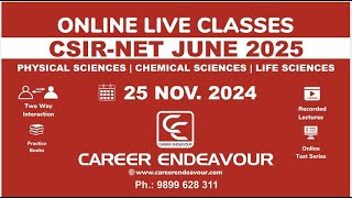 CSIR NET Online Classes June 2025 csirnet careerendeavour csirnetonlinecoaching [upl. by Finnegan]