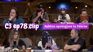 Ashton apologises to Fearne  Critical Role  Bells Hells ep 78 [upl. by Natloz]