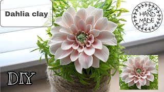 DIY Clay Flowers TUTORIAL Dahlia flowers Air dry clay cold porcelain sugarcraft [upl. by Oibesue793]