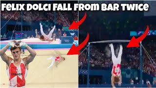 Canadian Gymnast Felix Dolci fell TWICE on the Floor Gymnastics individual allaround Olympics final [upl. by Mikkanen]