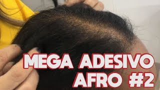 MEGA HAIR ADESIVO EM CABELO AFRO CURTO E RALO [upl. by Carree]