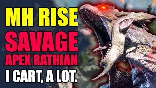 Monster Hunter Rise  Savage Apex Rathian Carts me Relentlessly for Hours [upl. by Eliades]