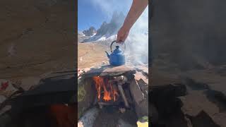 Egg omelette dish with sausage in Dogada 🌮 Sucuklu yumurta cooking nature  food camping yemek [upl. by Alhsa169]