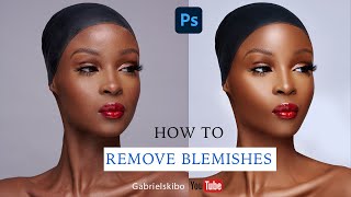 Fastest way to Remove Blemishes in Photoshop [upl. by Nyleda]