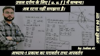 उत्तल दर्पण के लिए uvf में सम्बन्ध। phy class 10th  12th upboard viralvideo education [upl. by Knoll]