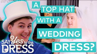 Bride Wants A Wedding Dress To Match Her Top Hat  Curvy Brides Boutique [upl. by Amolap834]