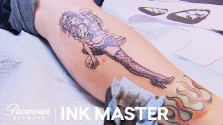 Pinup My Partner Elimination Tattoo  Ink Master Season 8 [upl. by Chubb]