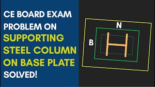 SOLVED CE BOARD EXAM PROBLEM ON FOOTING SUPPORTING STEEL COLUMN ON BASE PLATE [upl. by Jea607]