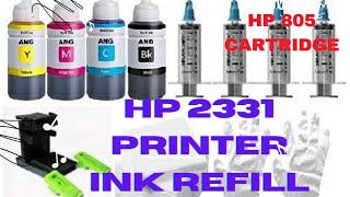 How to refill ink HP 805 Cartridge  Deskjet 2331 printer  Amazon refill ink  Black amp Tricolor [upl. by Atsylak]