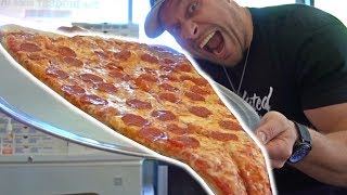 Worlds LARGEST Pizza Slice Challenge [upl. by Hardunn]