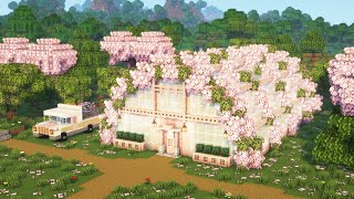 Minecraft How to Build a Cherry Blossom Greenhouse  Tutorial [upl. by Ailemac]