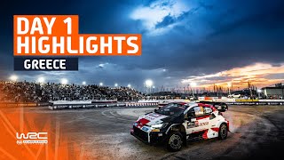 Day 1 Highlights  WRC EKO Acropolis Rally Greece 2023 [upl. by Oballa]