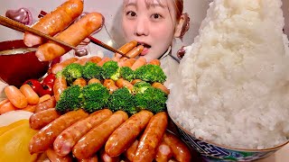 ASMR Cheese Sausage【Mukbang Eating Sounds】【English subtitles】 [upl. by Ronaele491]