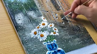 Rainy Day Painting  Acrylic Painting  STEP by STEP [upl. by Rorrys]