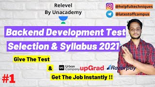 Unacademy relevel test updatefrontend backend  Relevel Exam by unacademy  Get Direct jobs [upl. by Aihsia]