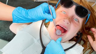 BEiNG BRAVE at the DENTiST Adley Niko amp Navey visit for a tooth check up then backyard ice cream [upl. by Asenad]