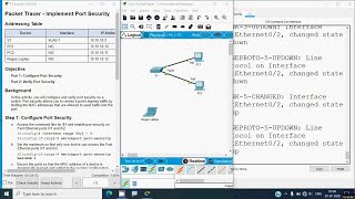 11110 Packet Tracer  Implement Port Security [upl. by Siger]