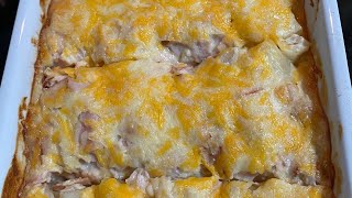 Bake leftover potatoes turn into newly baked meal 😁cheesy creamy bakedpotatoes [upl. by Ylrebmic]