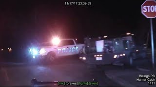 Dashboard video Billings police fatally shoot man following pursuit long version [upl. by Lodhia]