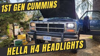 Headlight Upgrade  Hella H4 Conversion  1st Gen Cummins [upl. by Iolande]