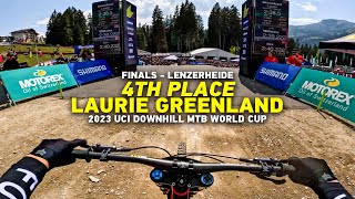 GoPro Laurie Greenland FINALS  4th Place Run  2023 UCI Downhill MTB World Cup in Lenzerheide [upl. by Yenoh]