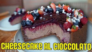 La CHEESECAKE al CIOCCOLATO PIU FACILE e BUONA MAI FATTA  SENZA FORNO GLUTINE E GELATINA [upl. by Converse540]